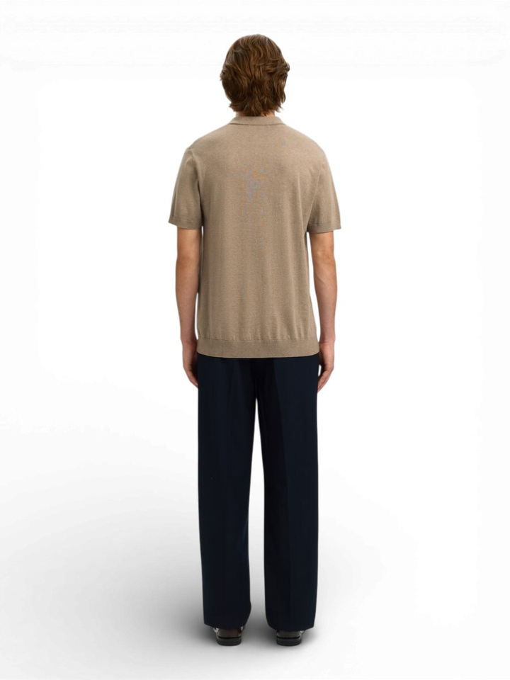 Taupe kleurige katoenen polo Selected 