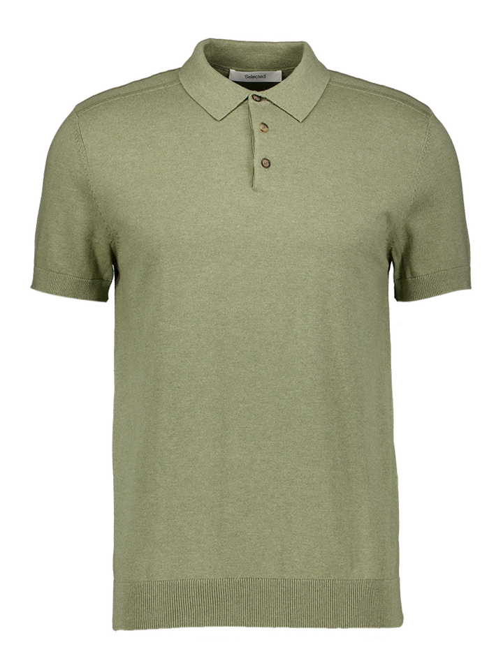 Kaki groene katoenen polo Selected 