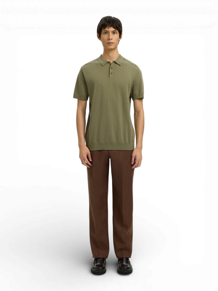 Kaki groene katoenen polo Selected 