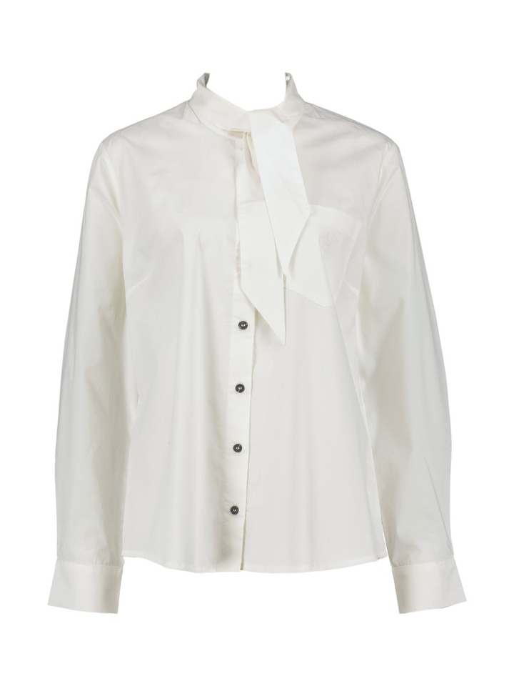 Witte blouse met strikkraag Joy Nathalie Vleeschouwer