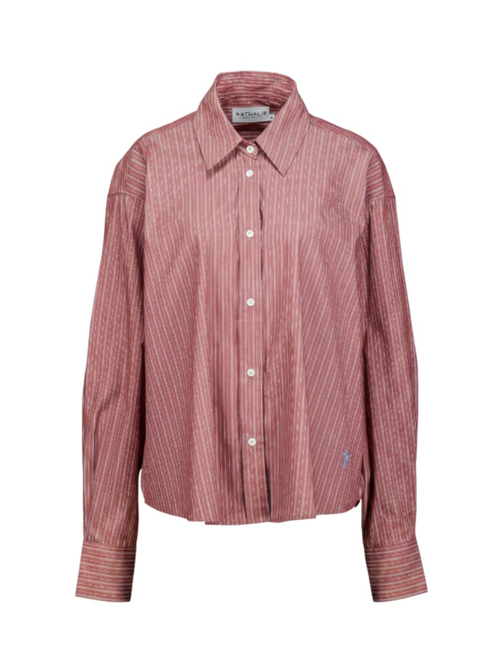 Bordeaux gestreepte blouse Hermine Nathalie Vleeschouwer