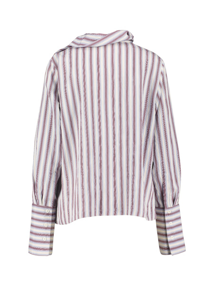 Gestreepte blouse met opstaande kraag Nathalie Vleeschouwer 