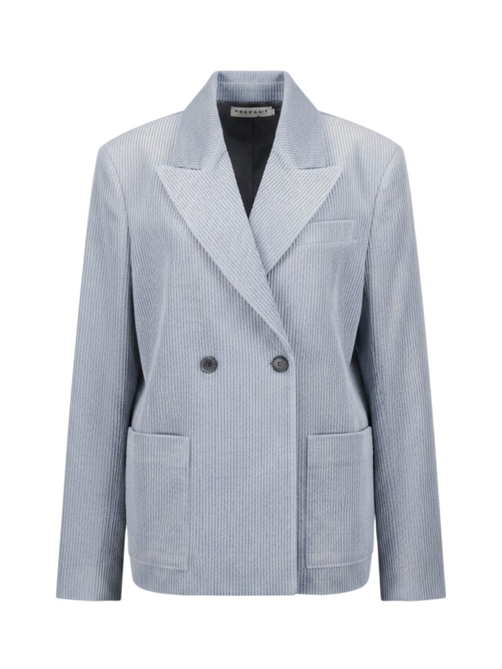 Blauwe blazer in ribfluweel Davos Nathalie Vleeschouwer