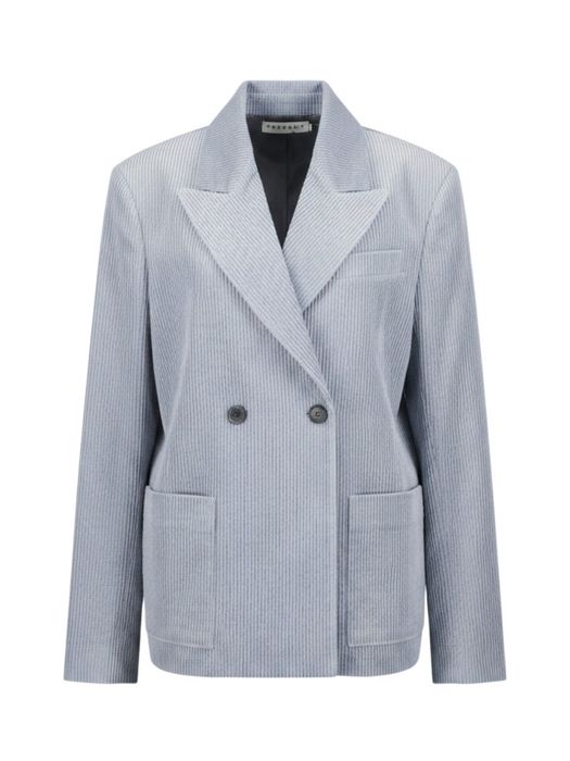 Blauwe blazer in ribfluweel Davos Nathalie Vleeschouwer