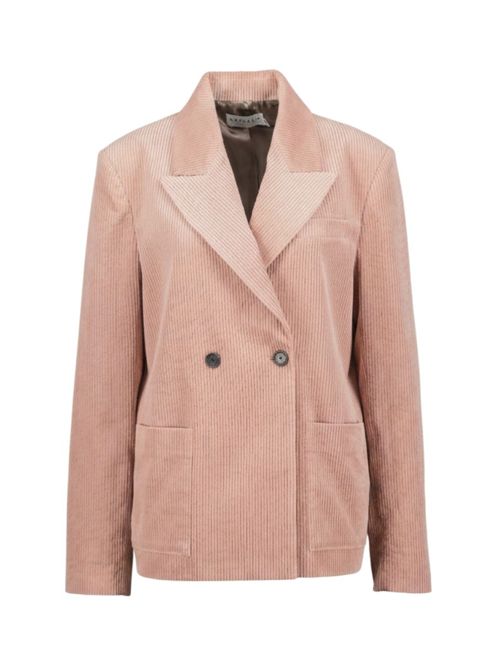 Roze blazer in ribfluweel Davos Nathalie Vleesschouwer