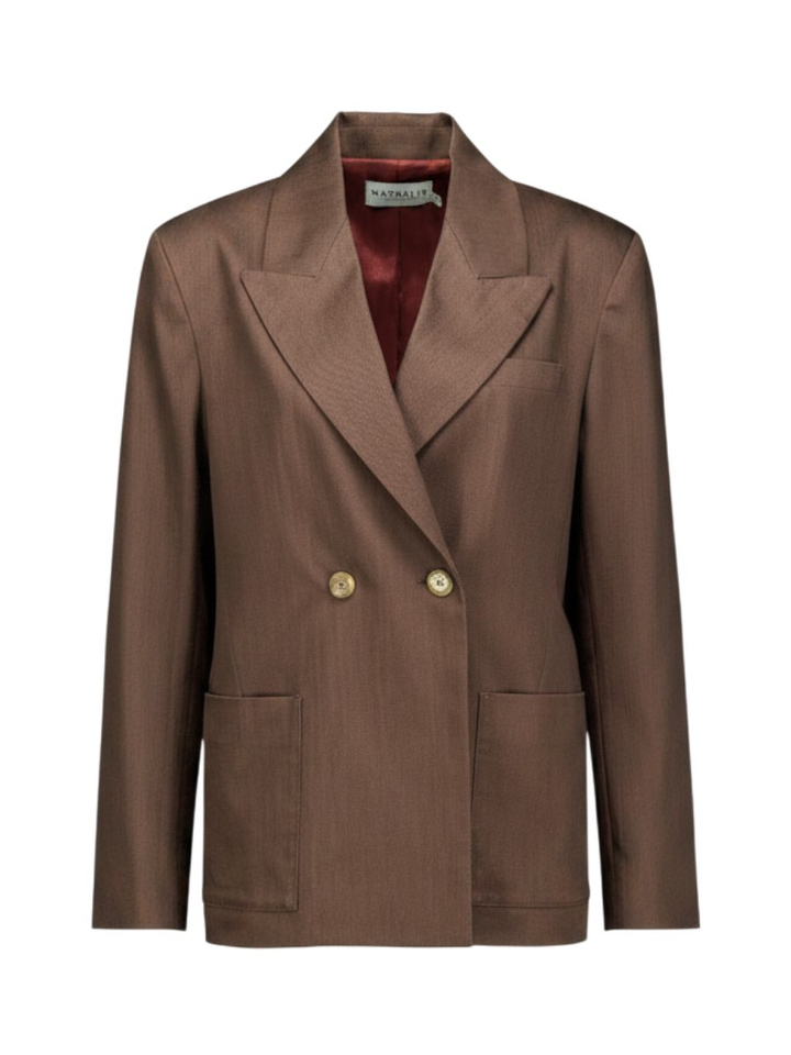 Bruine blazer DAVOS Nathalie Vleeschouwer