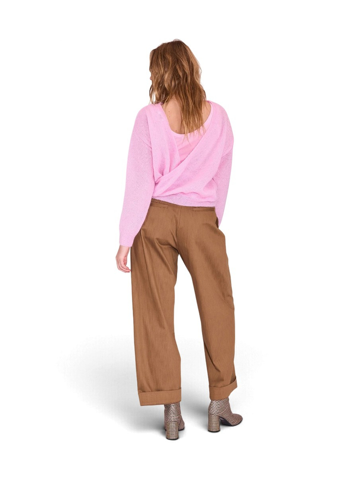 Bronskleurige wijde broek met plooien HARPO Nathalie Vleeschouwer