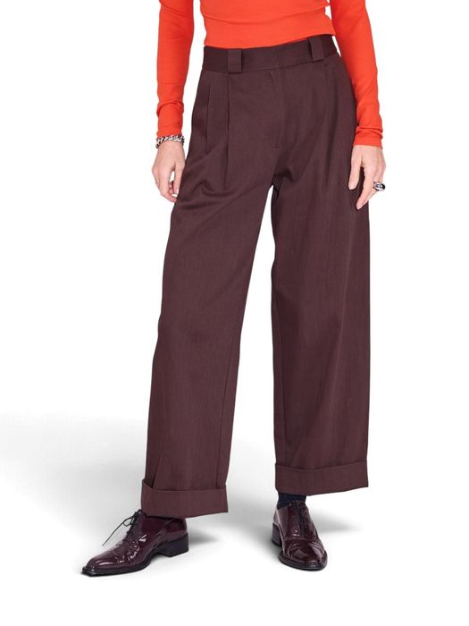 Chocoladebruine katoenen broek Harpo Nathalie Vleeschouwer