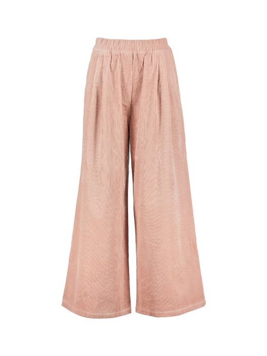Roze wijde broek in Ribfluweel Hardy Nathalie Vleeschouwer