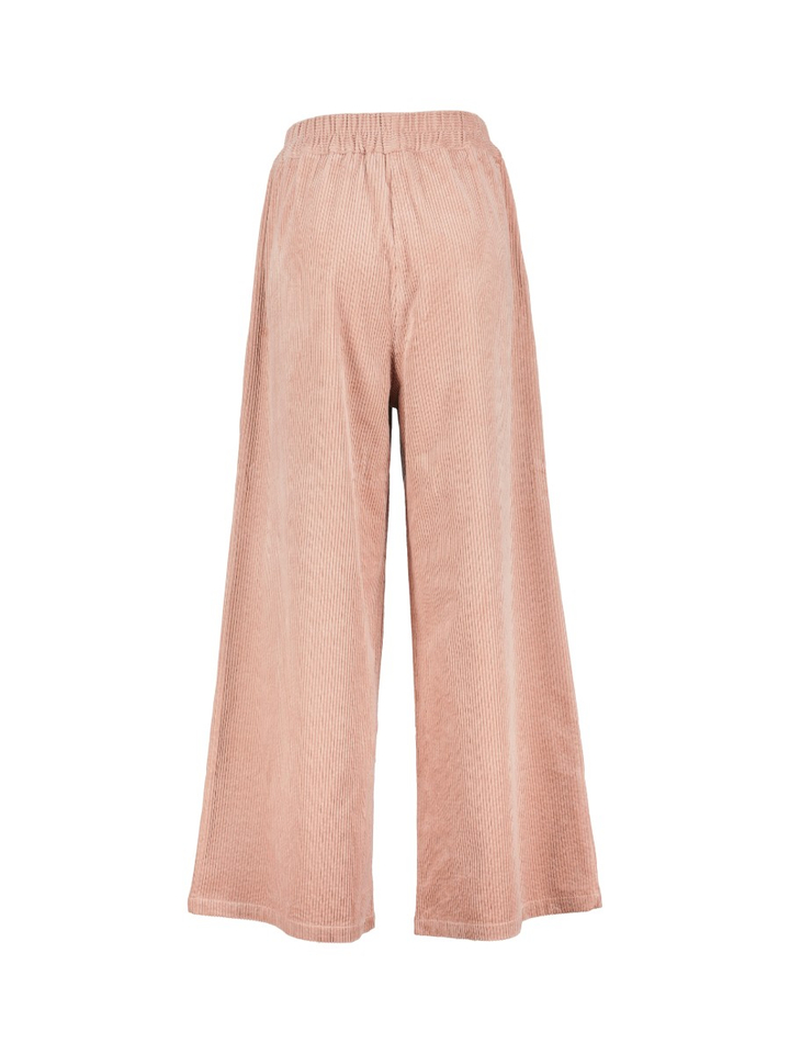 Roze wijde broek in Ribfluweel Hardy Nathalie Vleeschouwer