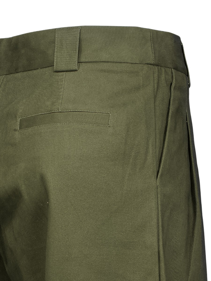 Kaki groene wijde broek met bandplooi Justo Nathalie Vleeschouwer