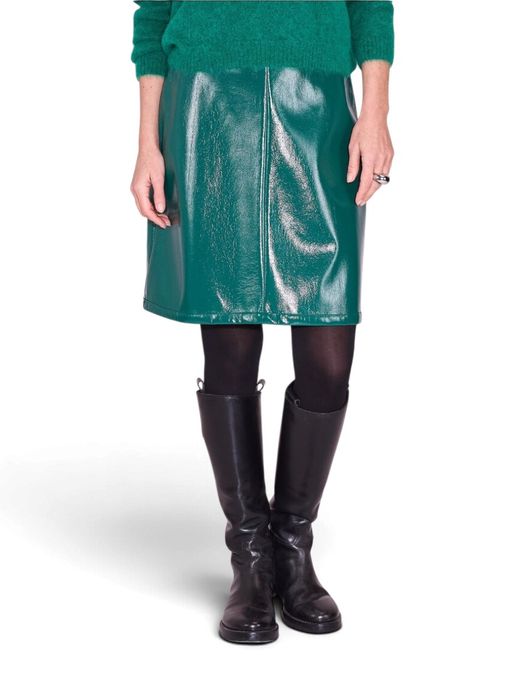 Groene rok in lederlook Jetty Nathalie Vleeschouwer