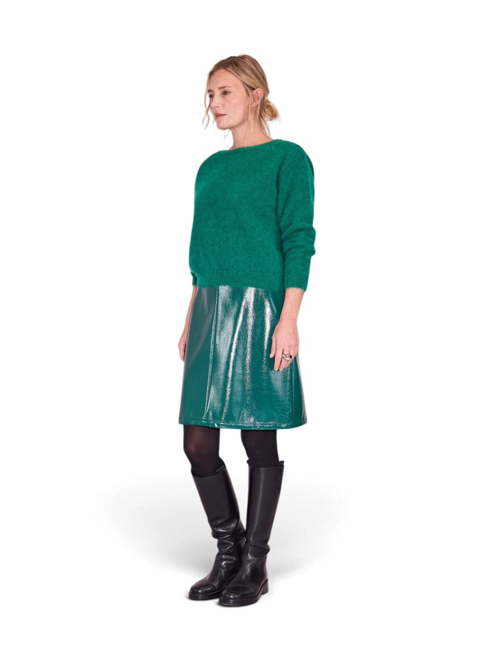 Groene rok in lederlook Jetty Nathalie Vleeschouwer