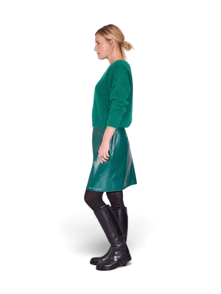 Groene rok in lederlook Jetty Nathalie Vleeschouwer