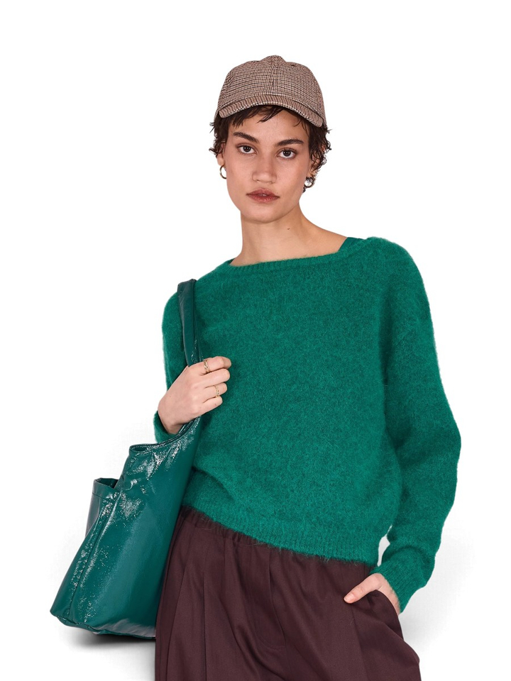 Groene trui met ronde hals Jena Nathalie Vleeschouwer 