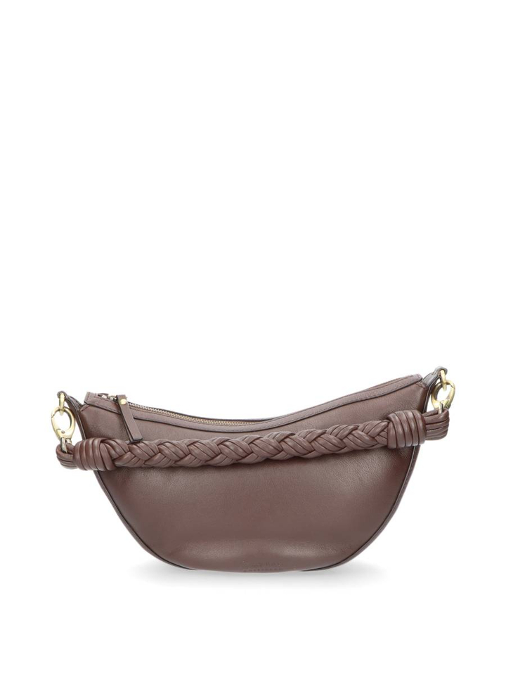 Donkerbruine lederen handtas Leo Twisted Handle O My Bag