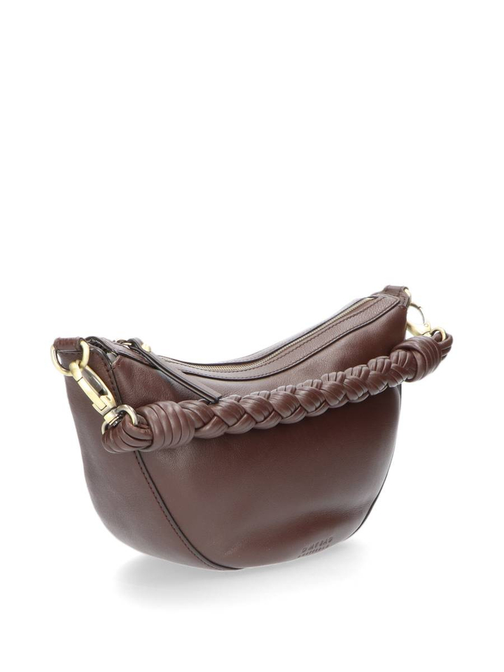 Donkerbruine lederen handtas Leo Twisted Handle O My Bag