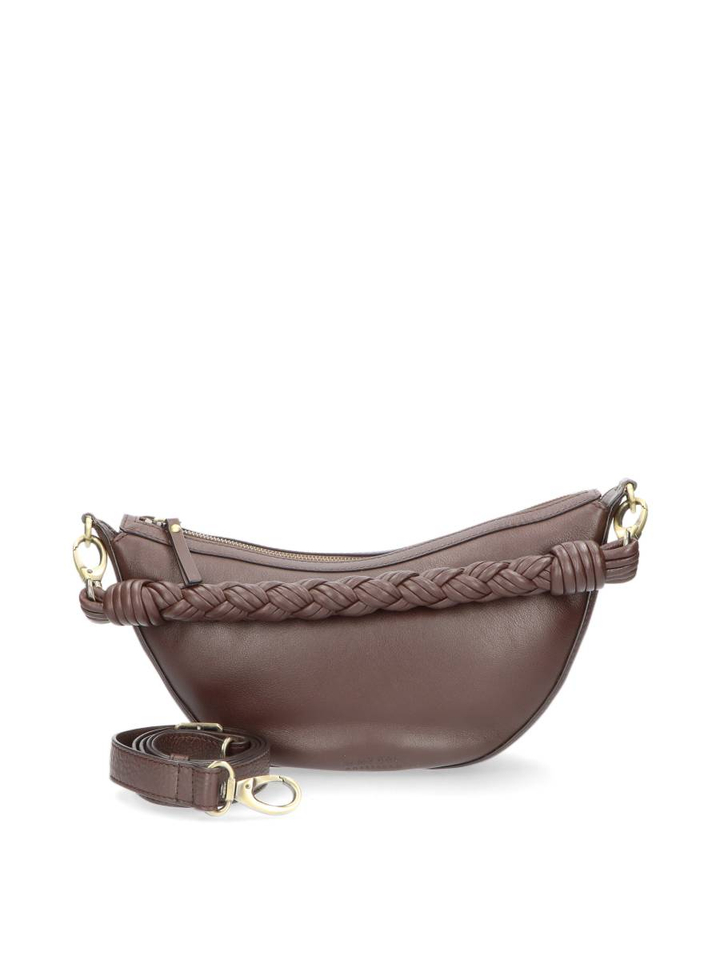 Donkerbruine lederen handtas Leo Twisted Handle O My Bag