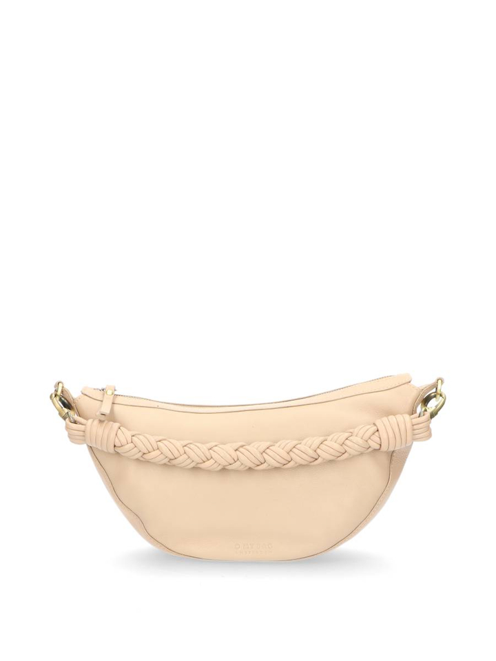 Beige lederen handtas Leo Twisted Handle O My Bag 