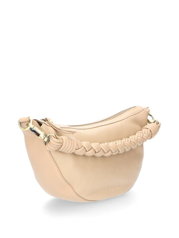 Beige lederen handtas Leo Twisted Handle O My Bag 