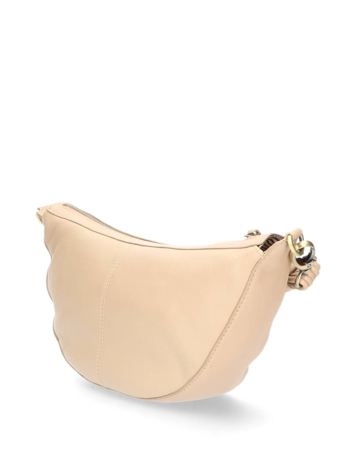 Beige lederen handtas Leo Twisted Handle O My Bag 