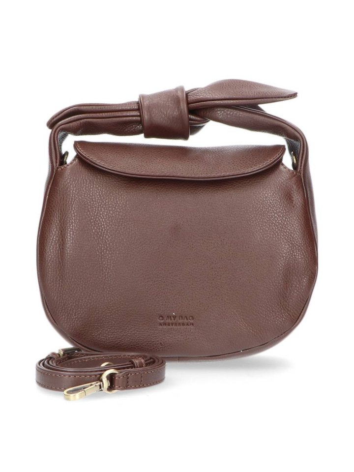 Donkerbruine lederen crossbody O My bag