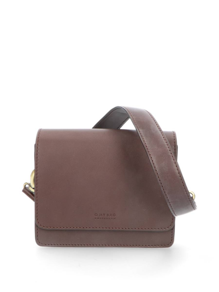 Bruine lederen crossbody Audrey Mini O My Bag 
