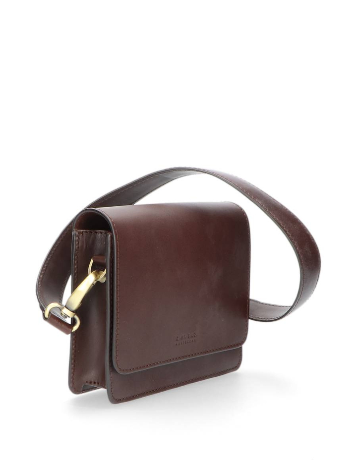 Bruine lederen crossbody Audrey Mini O My Bag 