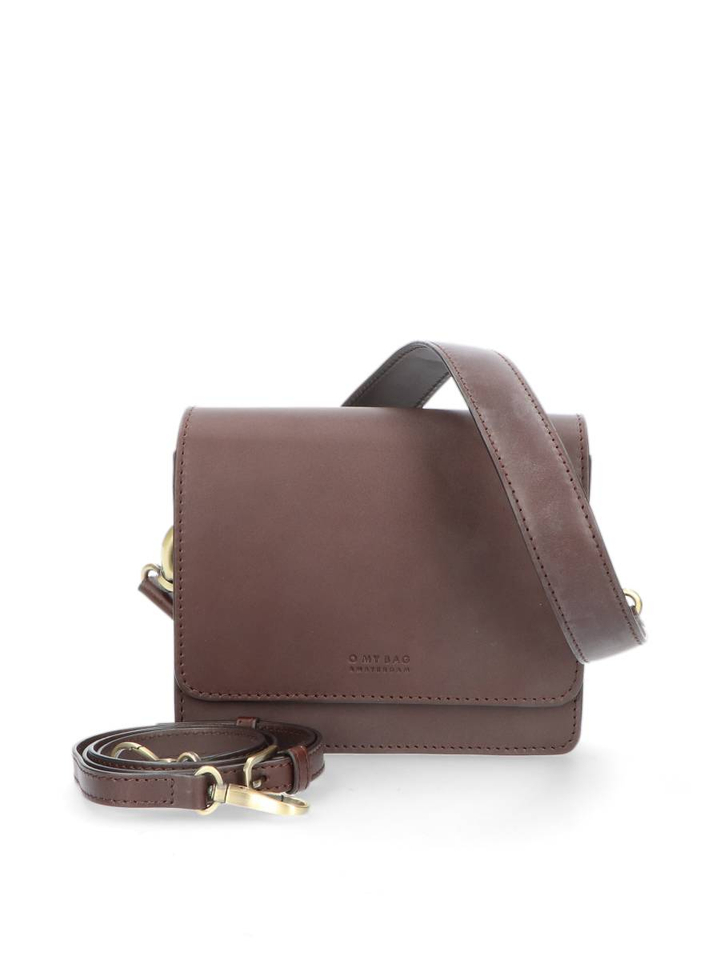 Bruine lederen crossbody Audrey Mini O My Bag 