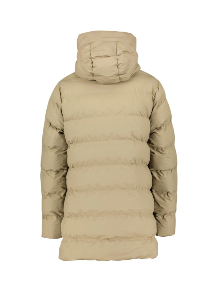 Beige waterdichte donsjas met steekzakken en capuchon Frost Tantä