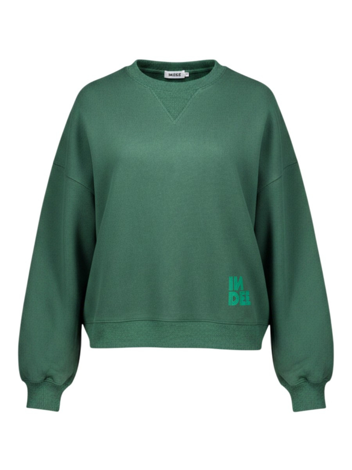 Groene sweater met ronde hals Wakame Indee