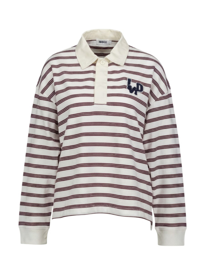 Bordeaux gestreepte polo Wales Indee