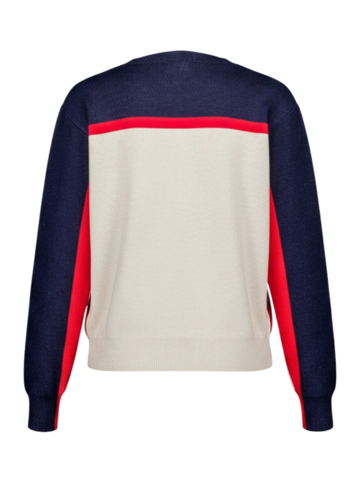 Beige pull met rood en blauwe streep Wasabi Indee