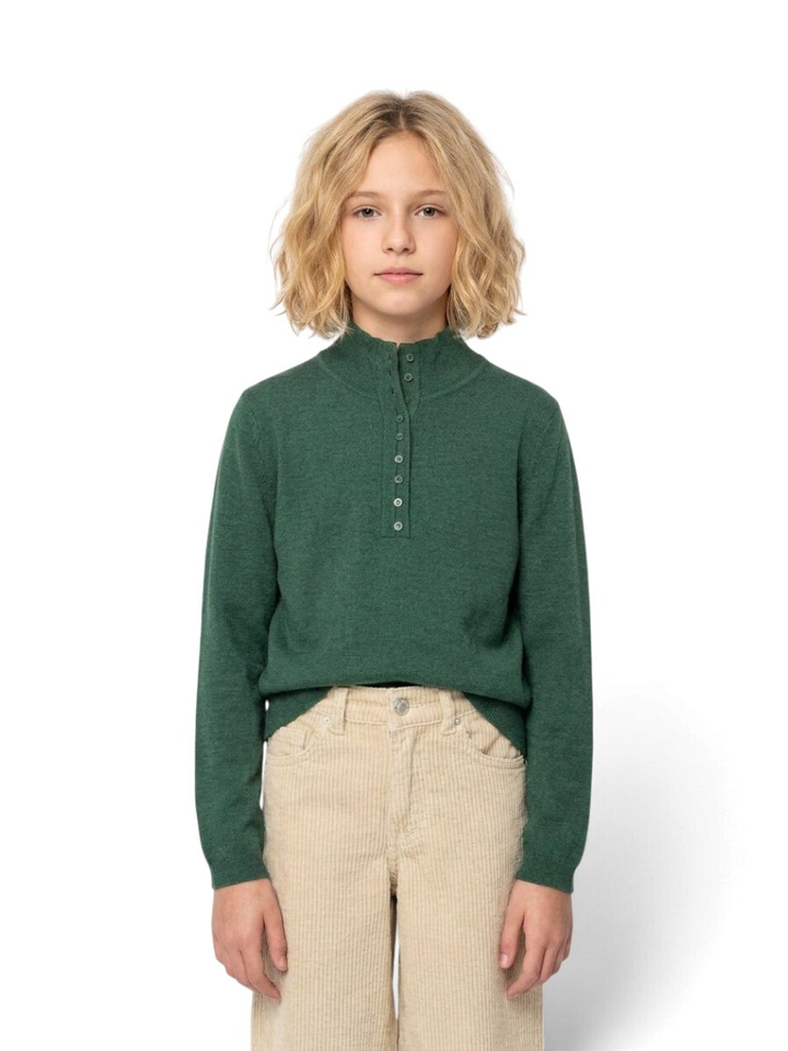 Groene pull met knoopjesdetail Wodden Indee 