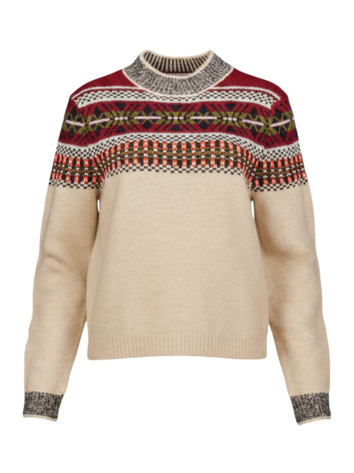 Meerkleurige pull met ronde hals Western Indee