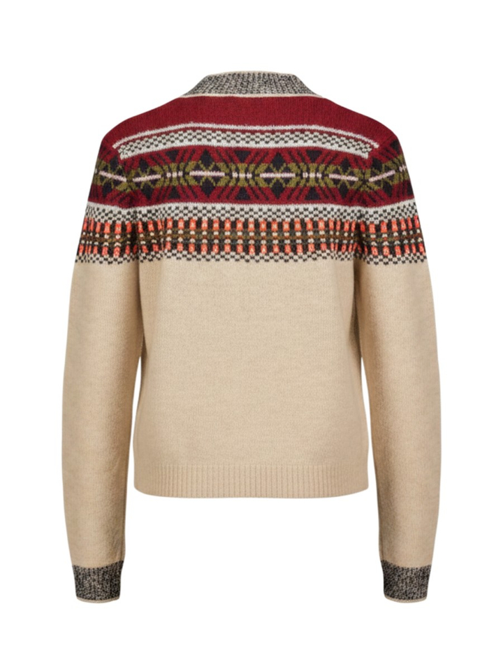 Meerkleurige pull met ronde hals Western Indee