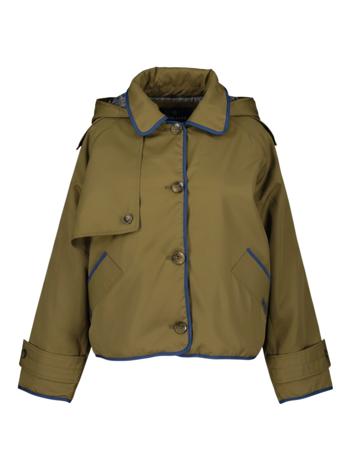 Kaki groene jas met ruit motief detail Windy Indee