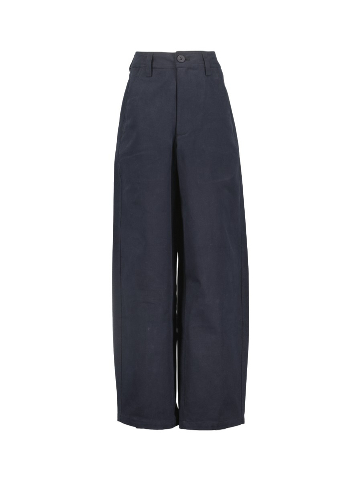 Donkerblauwe wide fit broek Wesley Indee