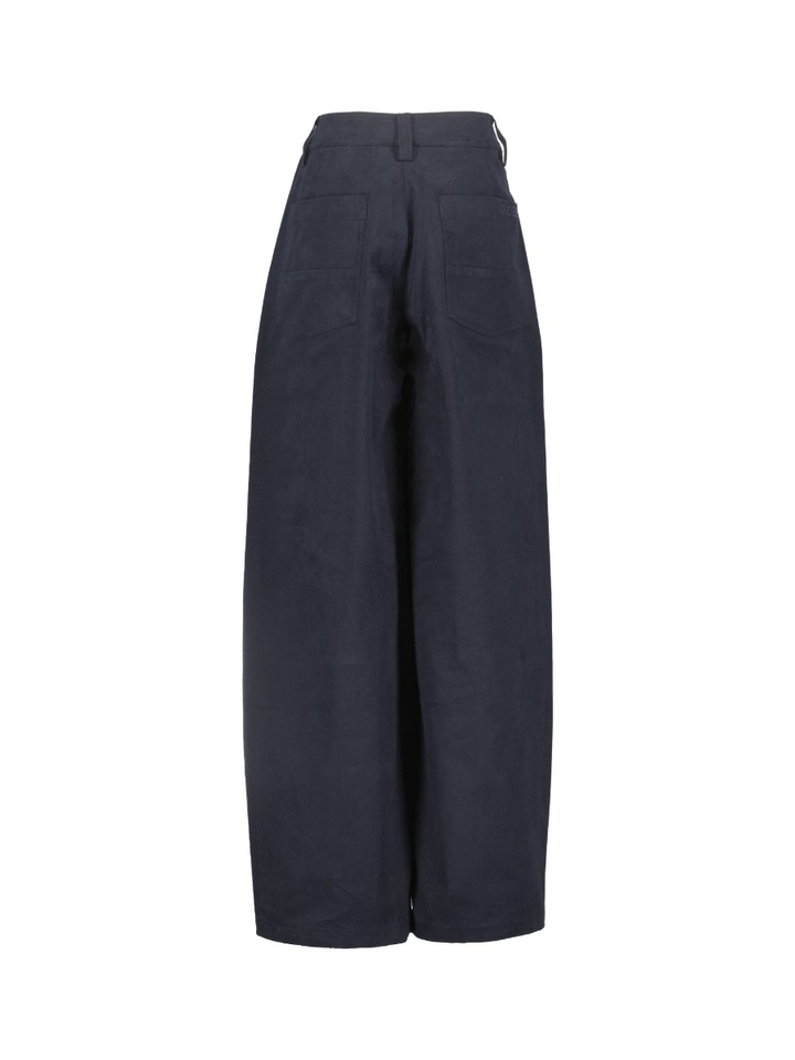 Donkerblauwe wide fit broek Wesley Indee