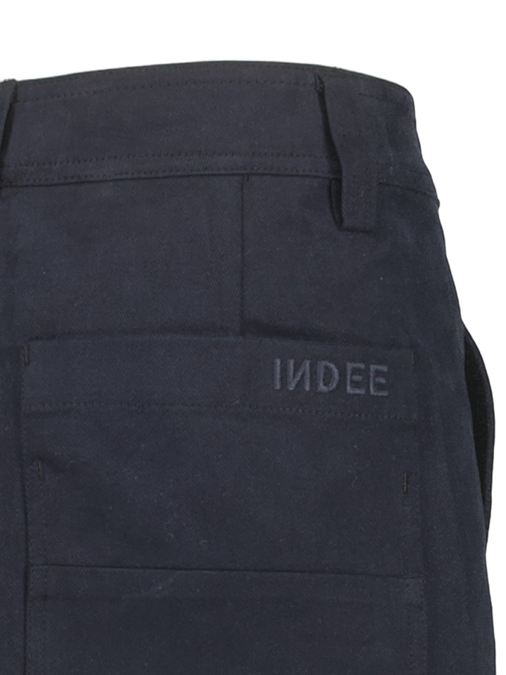 Donkerblauwe wide fit broek Wesley Indee