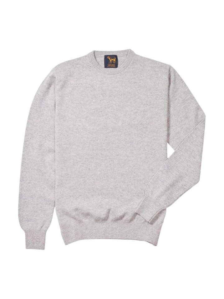 Pearlgrey wollen pull met ronde hals OMCS Osborne