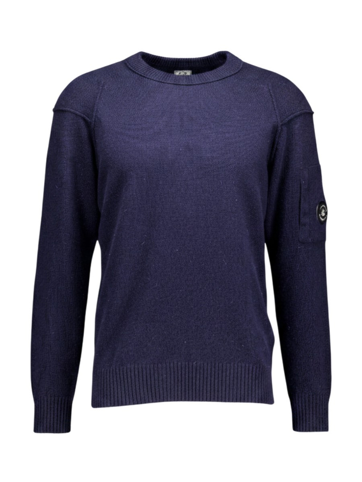 Donkerblauwe trui met ronde hals CP Company