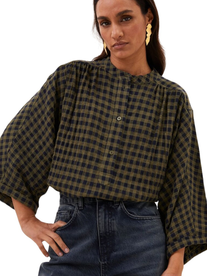 Groene geruite bloes Jess By-Bar