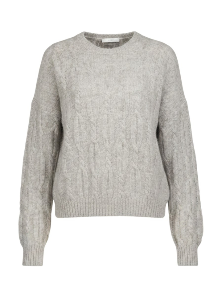 Grijze gebreide trui met alpaca wol Lora By-Bar