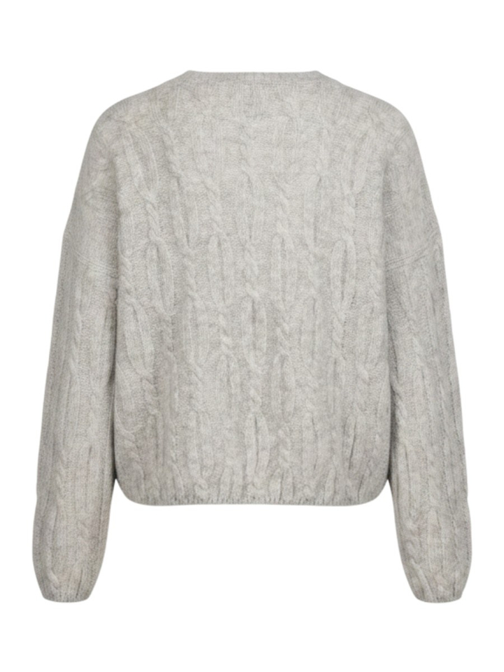 Grijze gebreide trui met alpaca wol Lora By-Bar