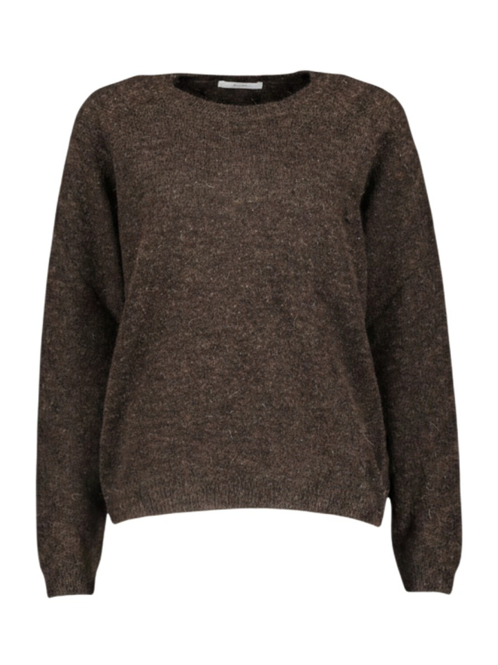 Donkerbruine trui met alpaca wol Polly By-Bar