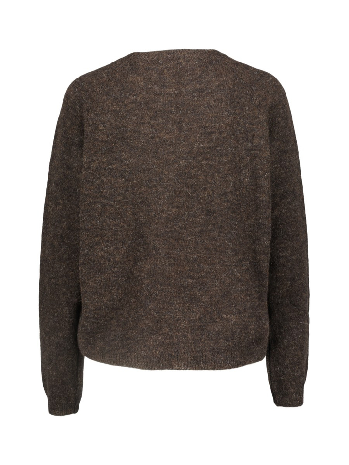 Donkerbruine trui met alpaca wol Polly By-Bar