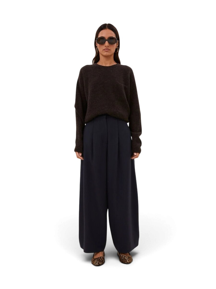 Donkerbruine trui met alpaca wol Polly By-Bar