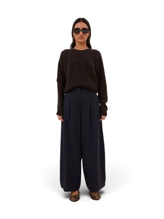 Donkerbruine trui met alpaca wol Polly By-Bar