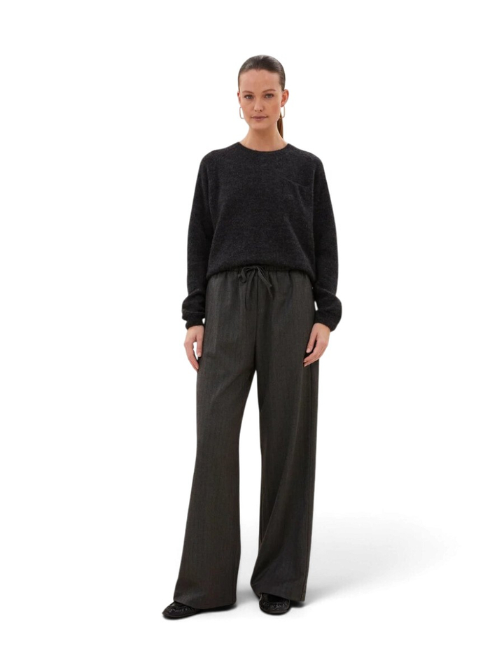 Donkergrijze pull met ronde hals Polly By-Bar